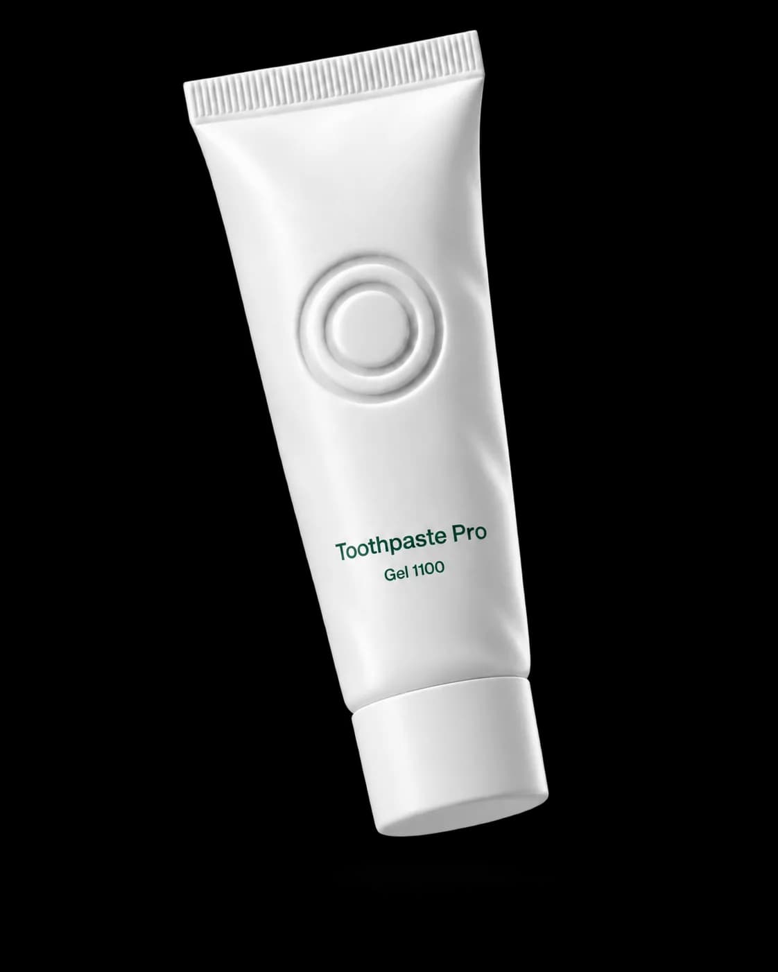 White Toothpaste Pro tube with an embossed two-ring logo
